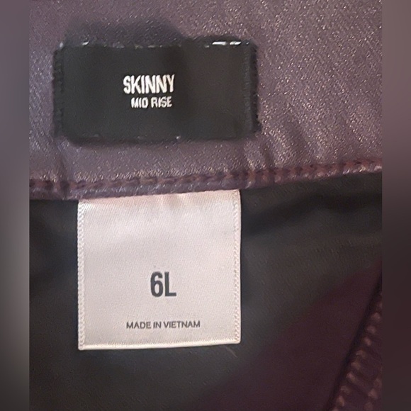 Express Mid Rise Dark Purple Coated Stretch Skinny Jeans Size 6L - Picture 5 of 5